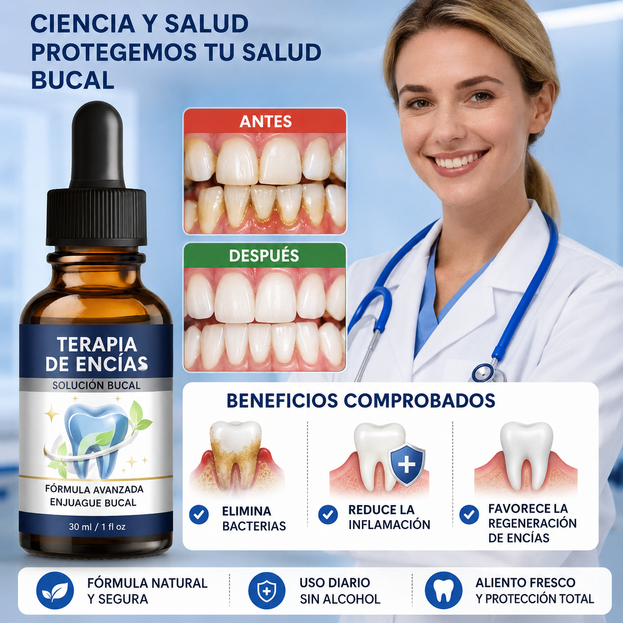 Gotas de Menta para Enjuague Bucal